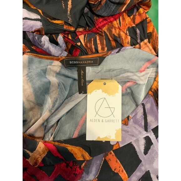 BCBG Max Azria Multicolor Patterned Shift Dress, Size Small - Picture 5 of 5